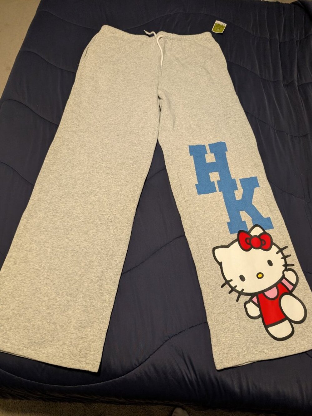 Hello Kitty Gray‎ Lounge Pants NWT XL Wide Bottom Sweat Pants